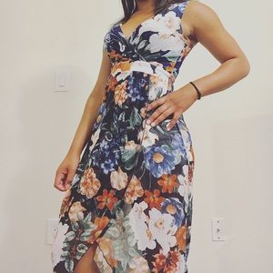 SOLD‼️Olive Tree Floral High Low Summer Dress